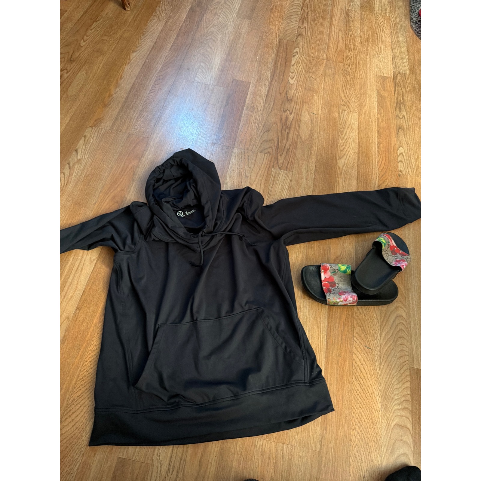 Athletic Works Womens Black Cowl Neck Hoodie Performance Sweatshirt Size M 8-10